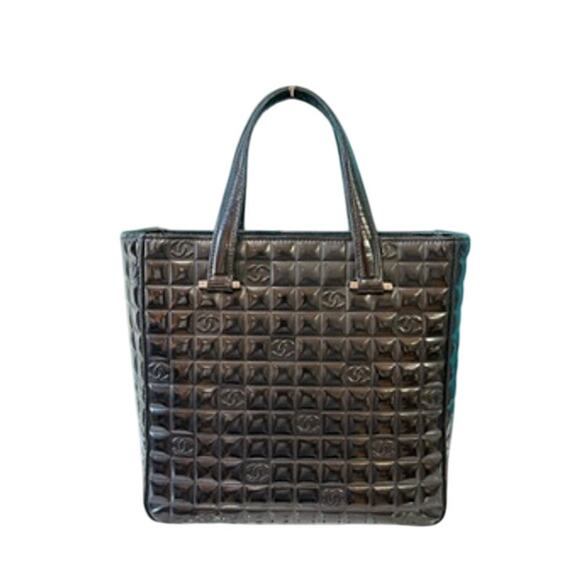 CHANEL CHOCOLATE BAR COCO CHANEL PATENT TOTE*Hologram*ENTRUPY - Picture 1 of 13